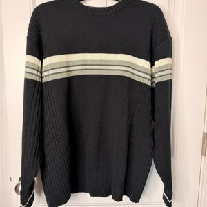 Vintage 90’s Men's Black Striped Sweater size large